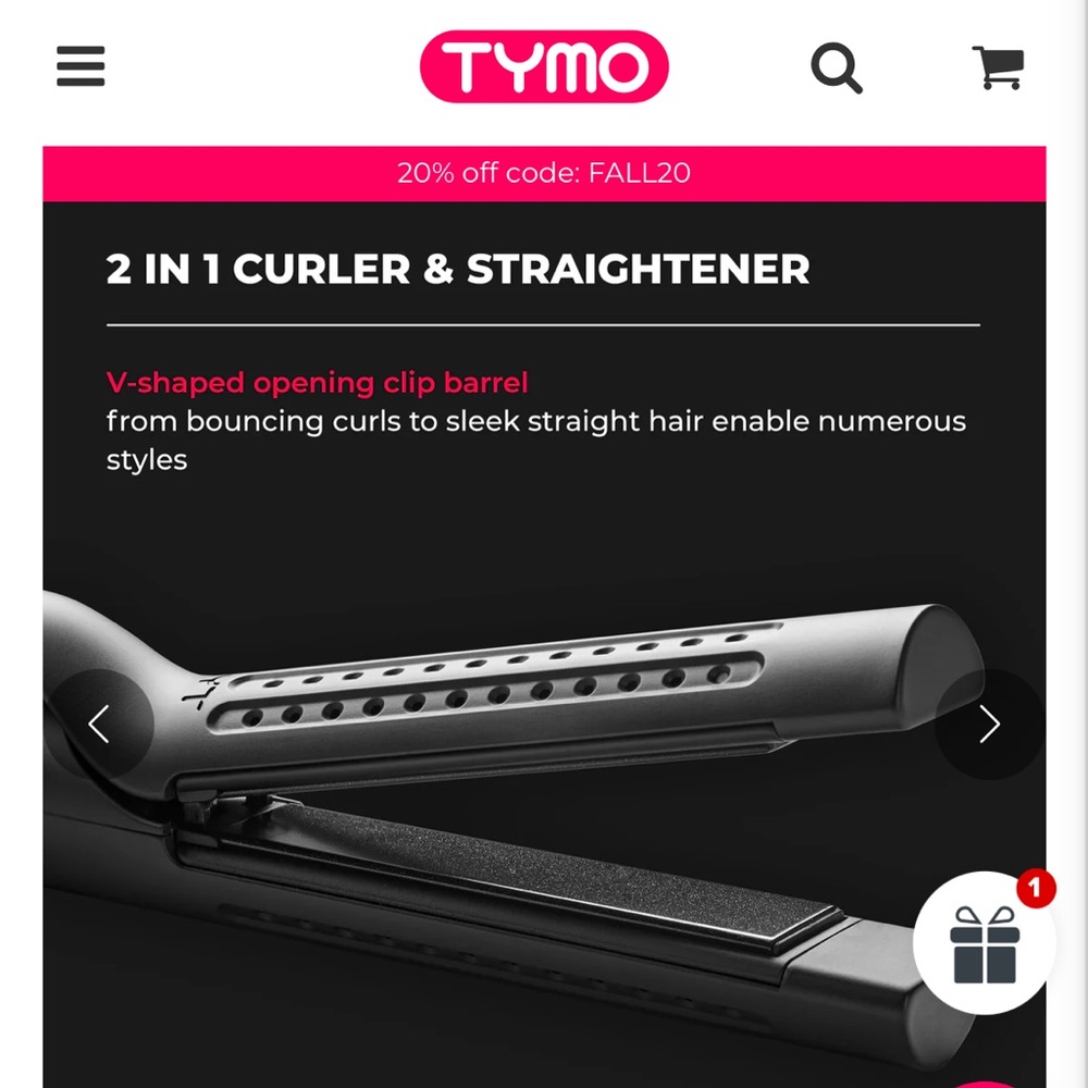 Tymo 2n1 air flow curler and straightener